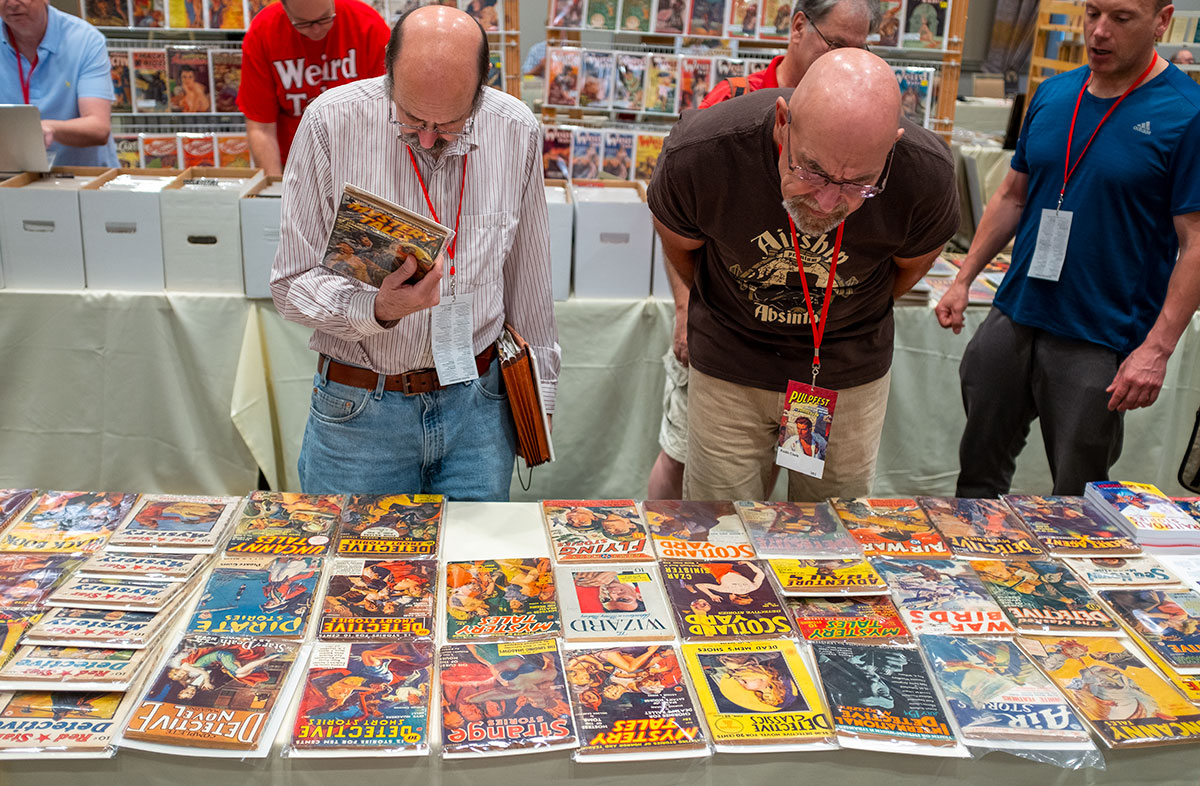 The dealers' room at PulpFest 2019